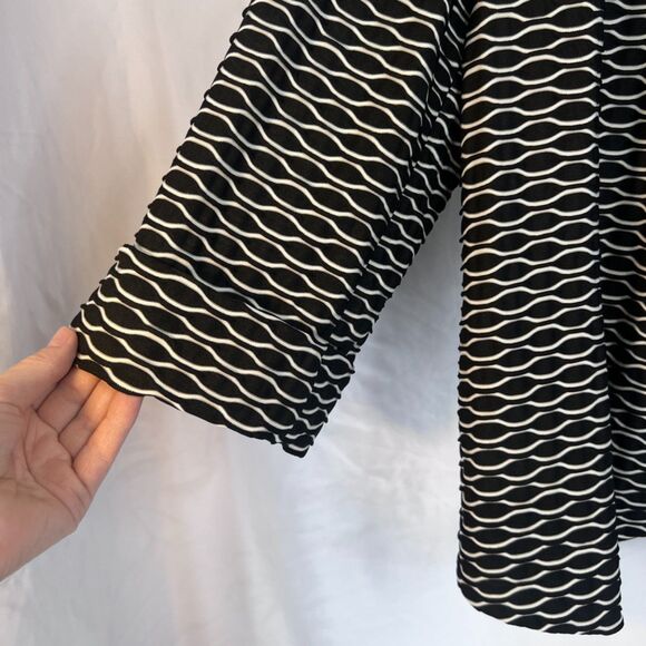 Jones Studio Textured Geometric Pattern Open Front Jacket Cardigan Size XL - Picture 6 of 10